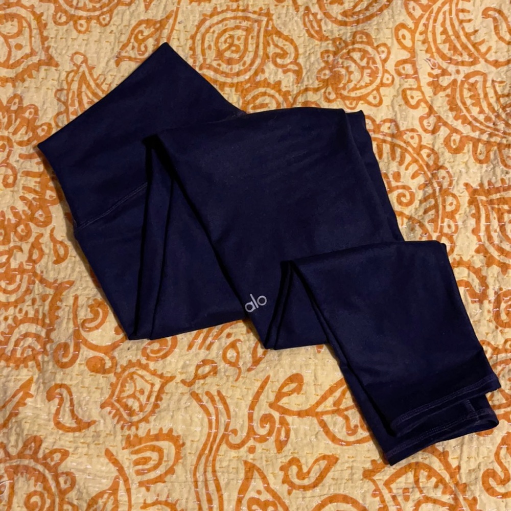 Alo High Waisted Airbrushed Leggings, Navy L